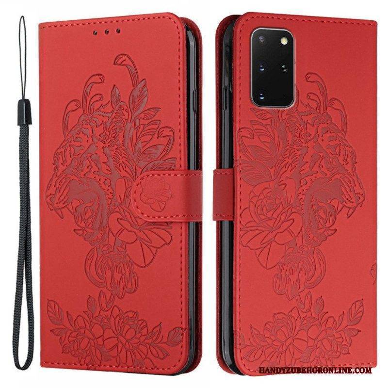 Flip Case Für Samsung Galaxy S20 Plus / S20 Plus 5G Mit Kordel Barocker Riemchentiger