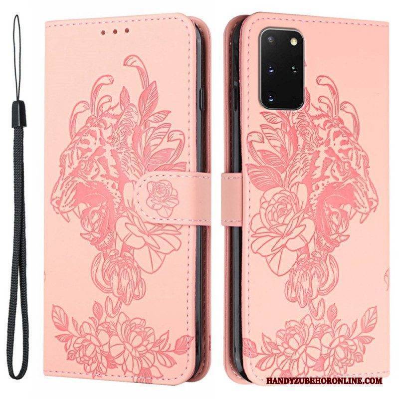 Flip Case Für Samsung Galaxy S20 Plus / S20 Plus 5G Mit Kordel Barocker Riemchentiger