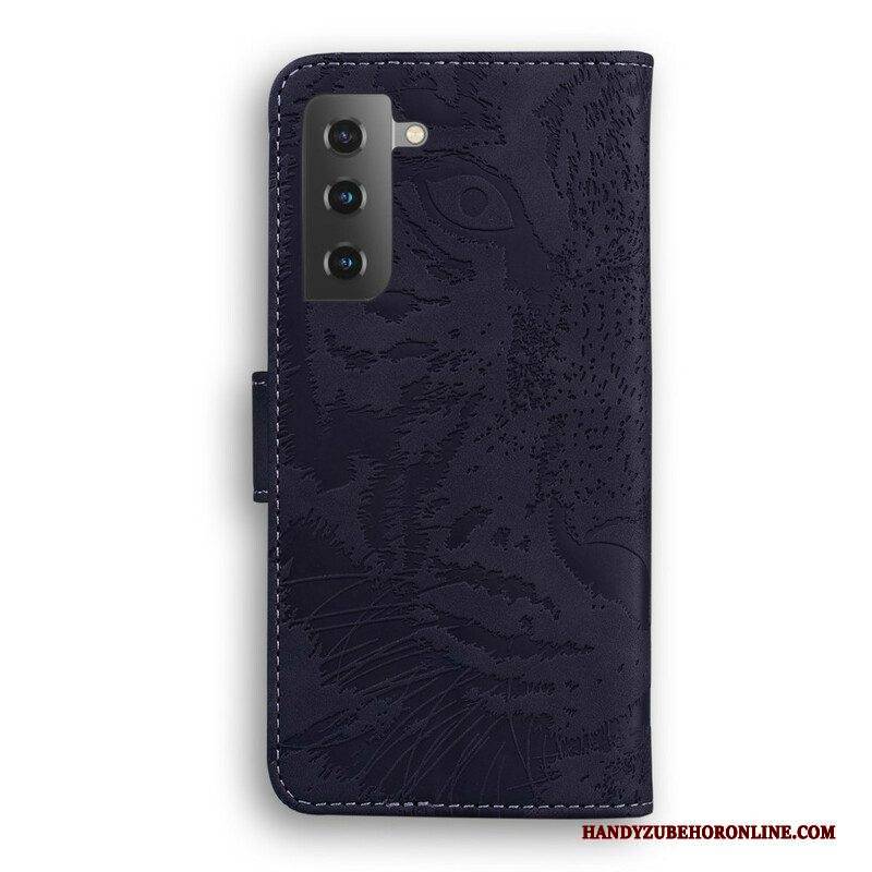 Flip Case Für Samsung Galaxy S21 Plus 5G Tiger-gesichtsdruck