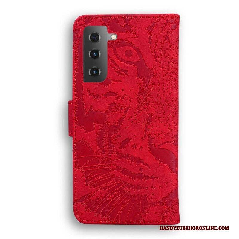 Flip Case Für Samsung Galaxy S21 Plus 5G Tiger-gesichtsdruck