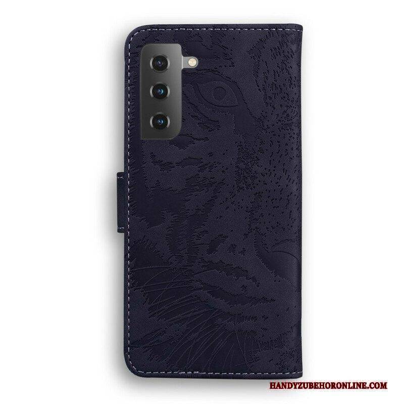 Flip Case Für Samsung Galaxy S21 Plus 5G Tiger-gesichtsdruck