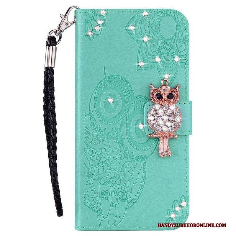 Flip Case Für Samsung Galaxy S22 5G Eulen-mandala Und Charme