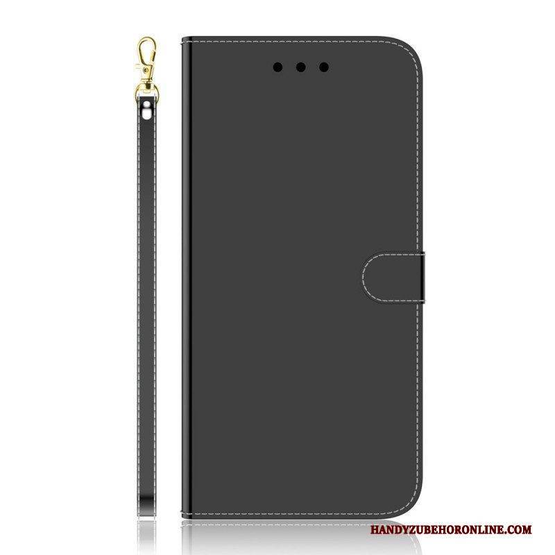 Flip Case Für Samsung Galaxy S22 Ultra 5G Spiegelabdeckung Aus Kunstleder