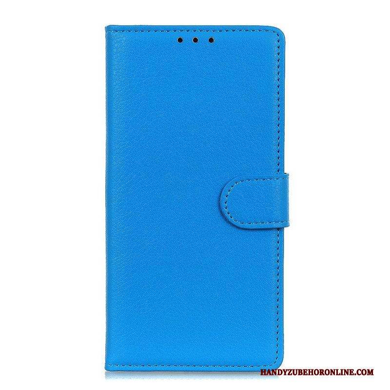 Flip Case Für Samsung Galaxy S22 Ultra 5G Traditionelles Litschi-leder