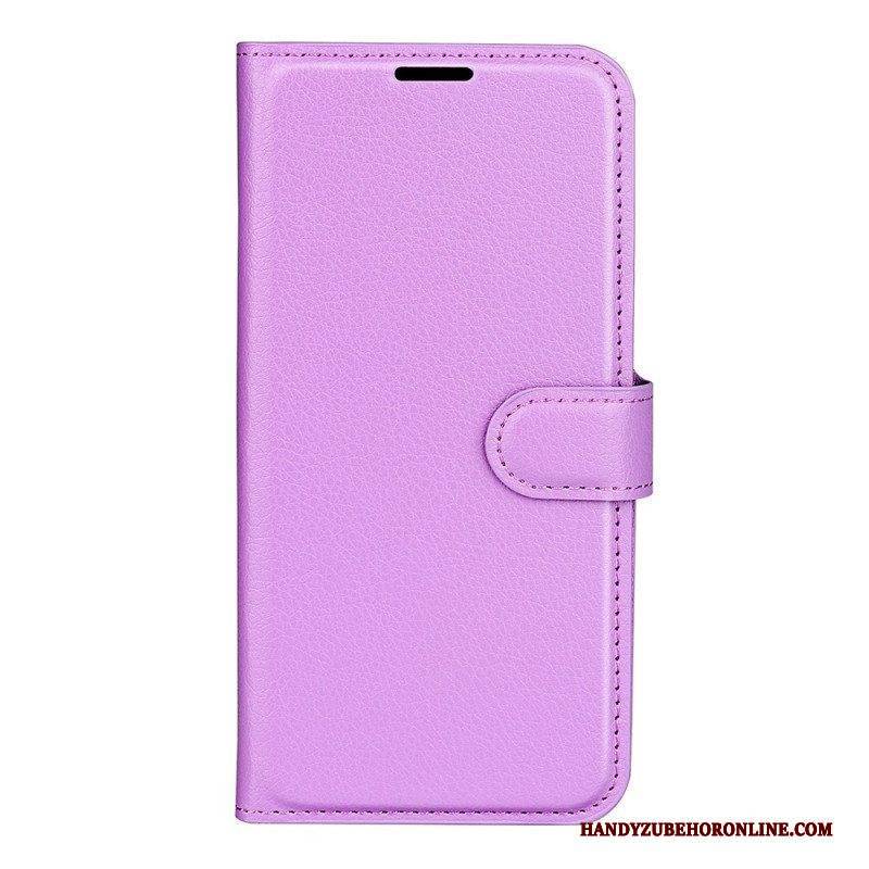 Flip Case Für Samsung Galaxy S23 5G Klassischer Litschi-ledereffekt