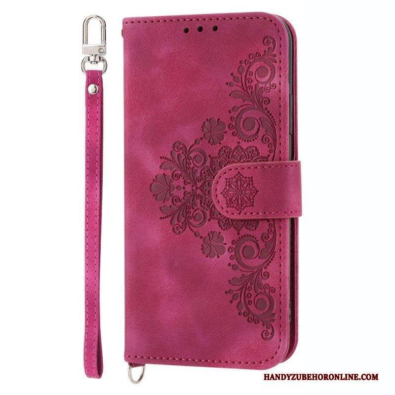 Flip Case Für Samsung Galaxy S23 5G Mit Kordel Riemchen-spitzen-mandala