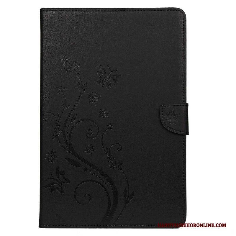 Flip Case Für Samsung Galaxy Tab S8 / Tab S7 Blumenschmetterlinge