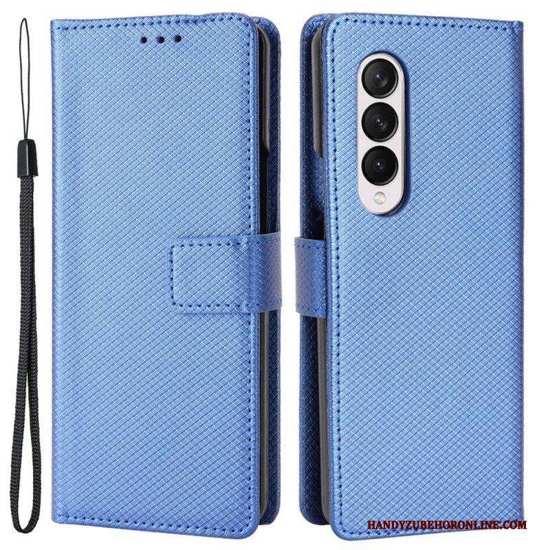 Flip Case Für Samsung Galaxy Z Fold 4 Mit Kordel Diamantarmband