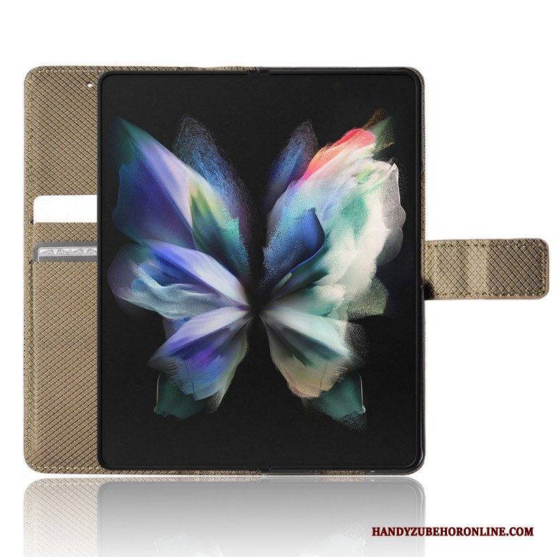 Flip Case Für Samsung Galaxy Z Fold 4 Mit Kordel Diamantarmband