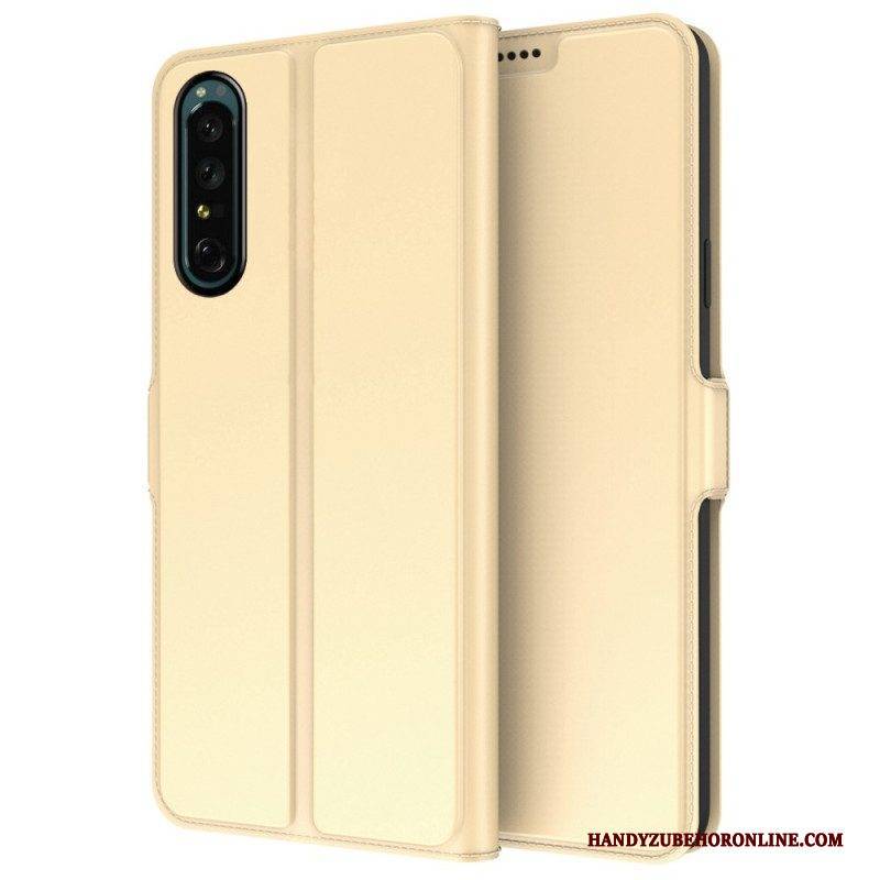 Flip Case Für Sony Xperia 1 IV Schlanker Ledereffekt