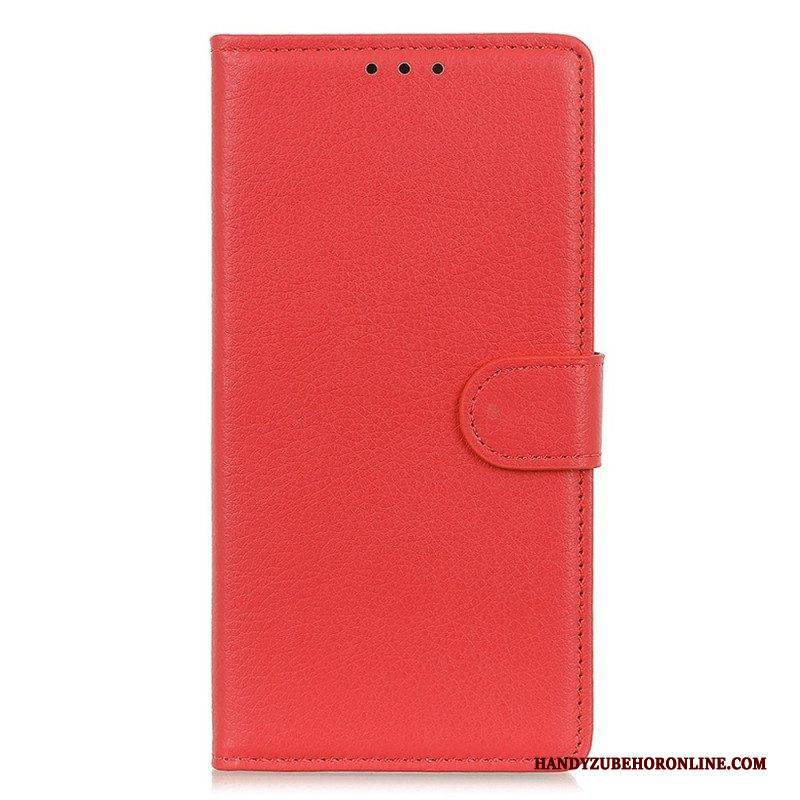 Flip Case Für Sony Xperia 5 IV Traditionelles Litschi-kunstleder