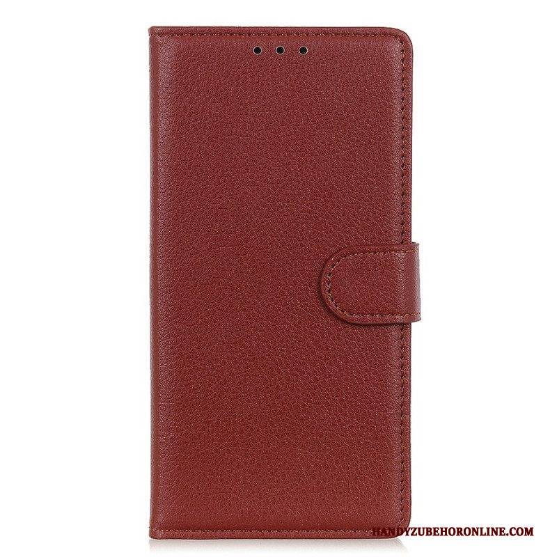 Flip Case Für Sony Xperia 5 IV Traditionelles Litschi-kunstleder