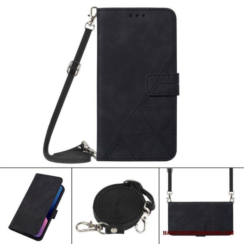 Flip Case Für Xiaomi 12 / 12X Dreiecke Mit Schultergurt