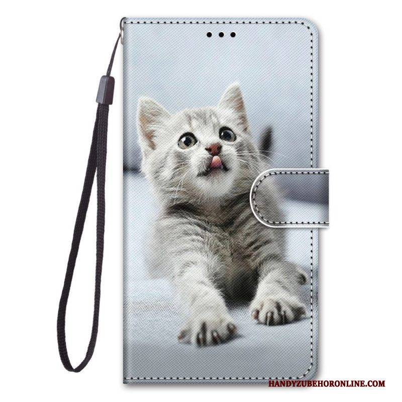 Flip Case Für Xiaomi 12 / 12X Katzen Mit Schlüsselband