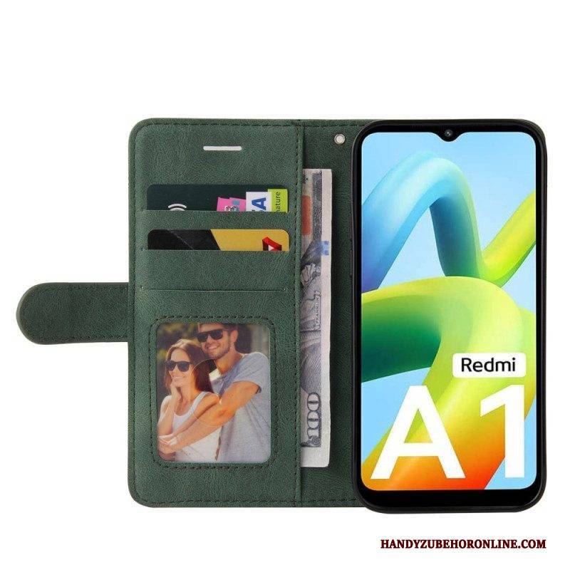 Flip Case Für Xiaomi Redmi A1 Zweifarbiges. Charakteristisches Kunstleder