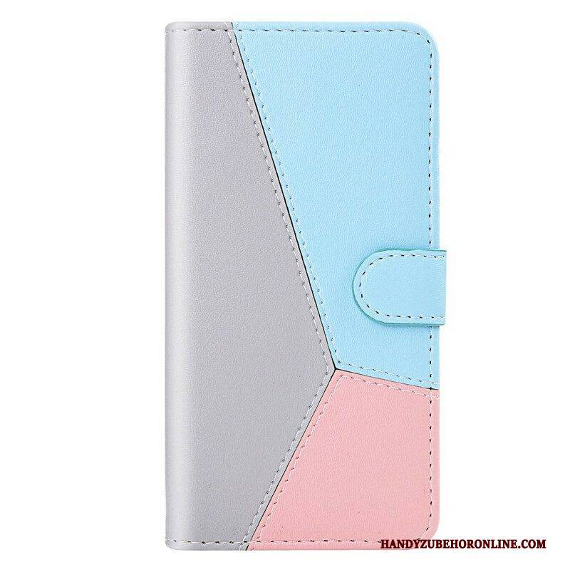 Flip Case Für Xiaomi Redmi Note 10 / 10S Dreifarbiger Ledereffekt