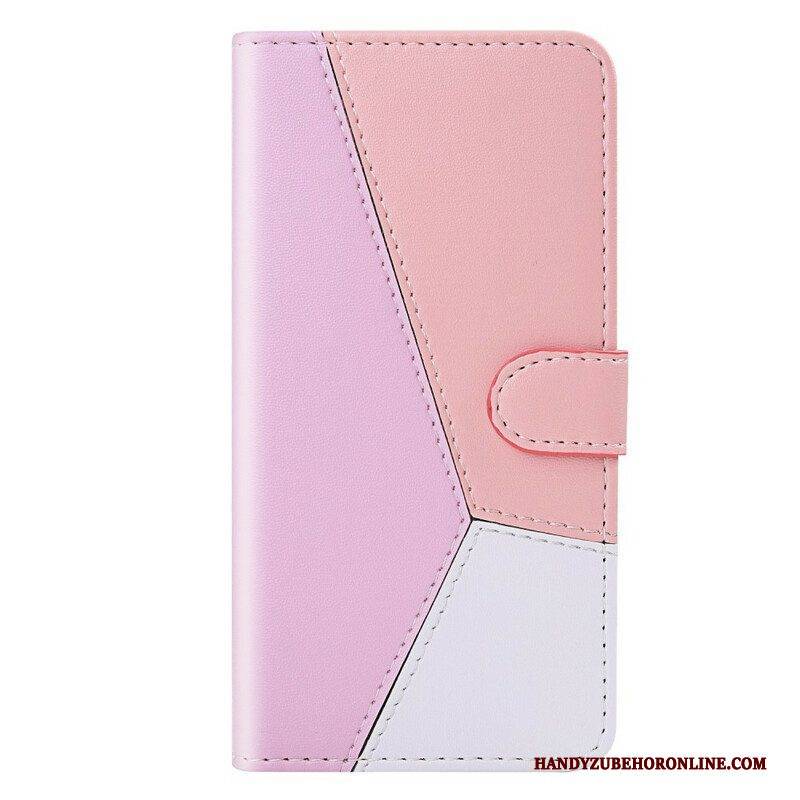 Flip Case Für Xiaomi Redmi Note 10 / 10S Dreifarbiger Ledereffekt