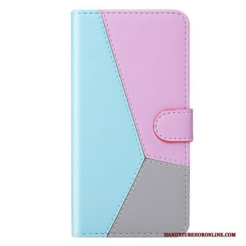 Flip Case Für Xiaomi Redmi Note 10 / 10S Dreifarbiger Ledereffekt