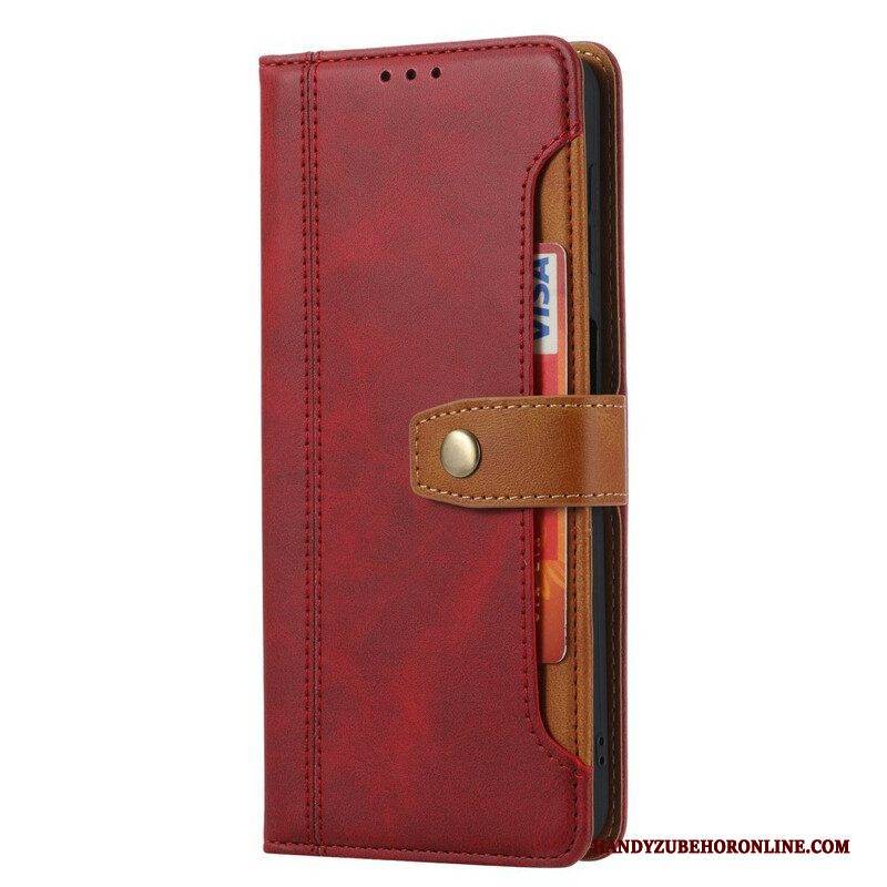 Flip Case Für Xiaomi Redmi Note 10 / 10S Kartenhalter Und Riemen Vorne