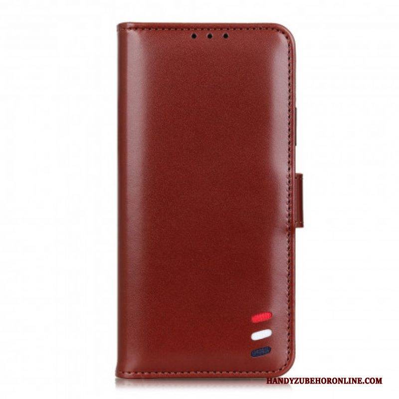 Flip Case Für Xiaomi Redmi Note 10 5G Dreifarbiger Ledereffekt