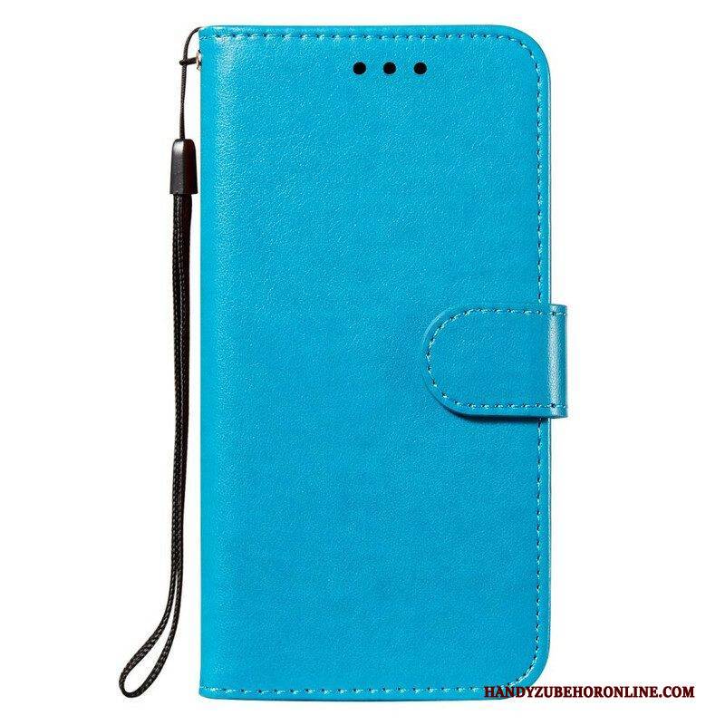 Flip Case Für Xiaomi Redmi Note 10 5G Lederdesign Mit Riemen