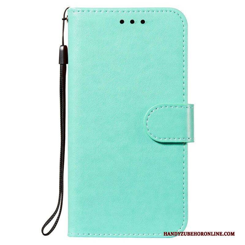 Flip Case Für Xiaomi Redmi Note 10 5G Lederdesign Mit Riemen