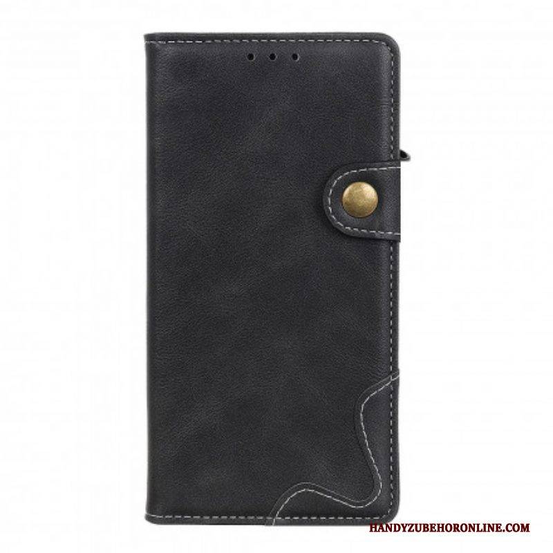 Flip Case Für Xiaomi Redmi Note 10 Pro Künstlerischer Nähknopf