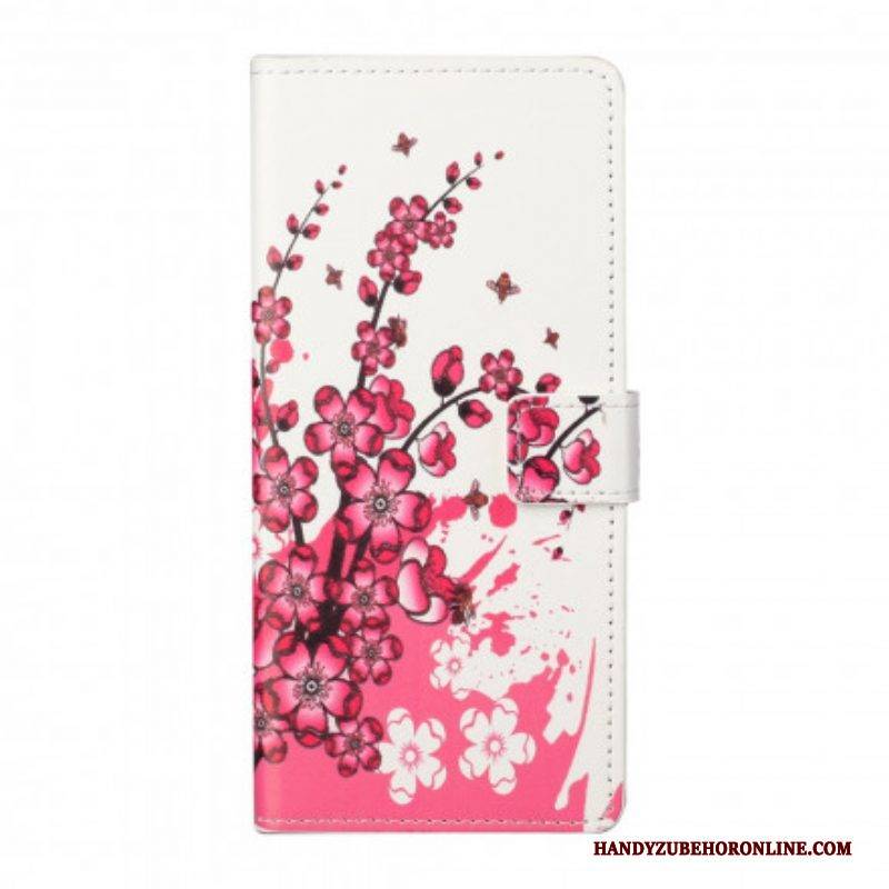 Flip Case Für Xiaomi Redmi Note 10 Pro Tropische Blumen