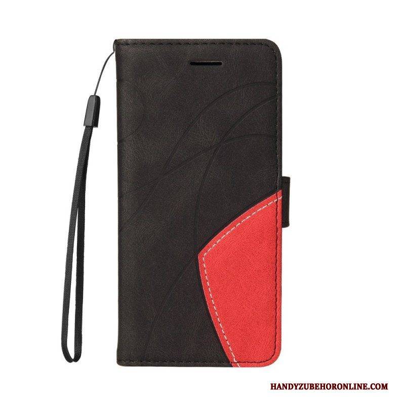 Flip Case Für Xiaomi Redmi Note 10 Pro Zweifarbiges. Charakteristisches Kunstleder