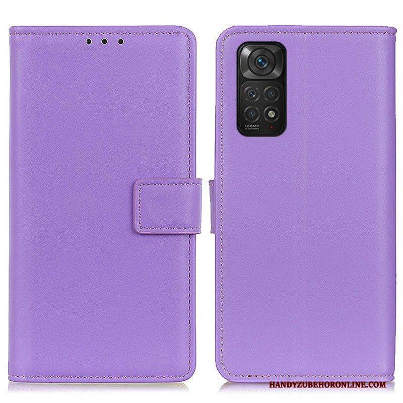 Flip Case Für Xiaomi Redmi Note 11 / 11S Schlichtes Kunstleder