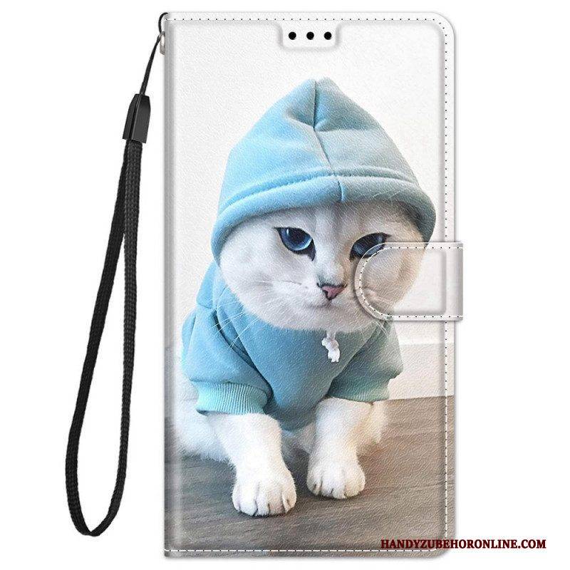 Flip Case Für Xiaomi Redmi Note 11 Pro Plus 5G Mit Kordel Tanga-katzen-fan