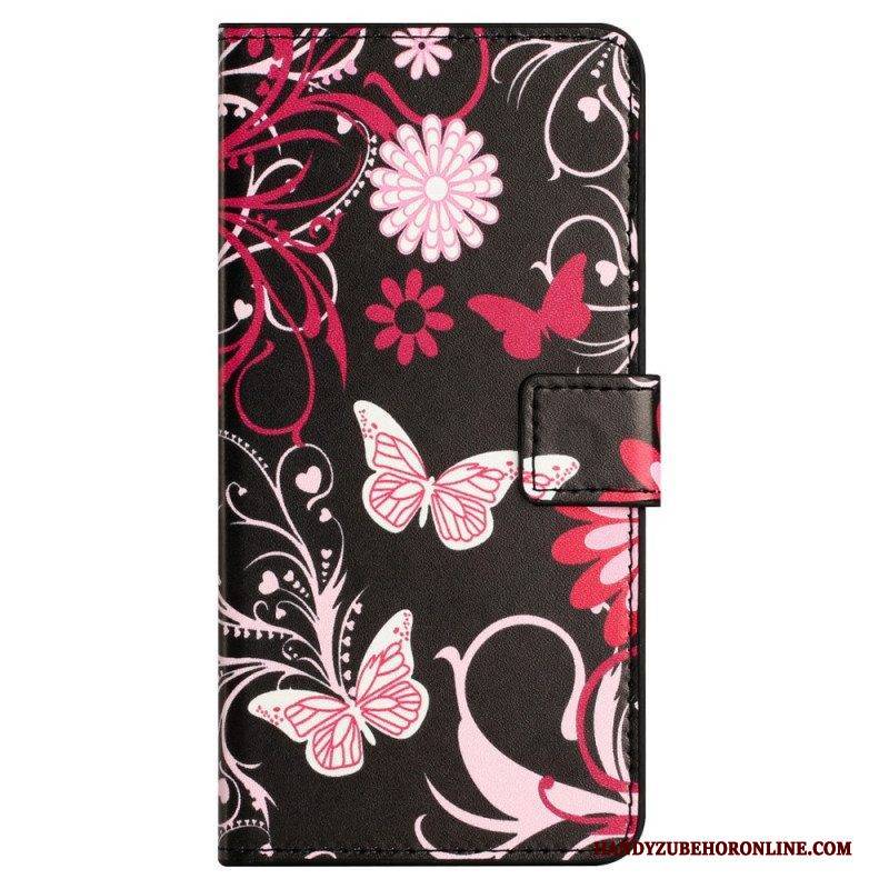 Flip Case Für Xiaomi Redmi Note 12 4G Hübsche Schmetterlinge