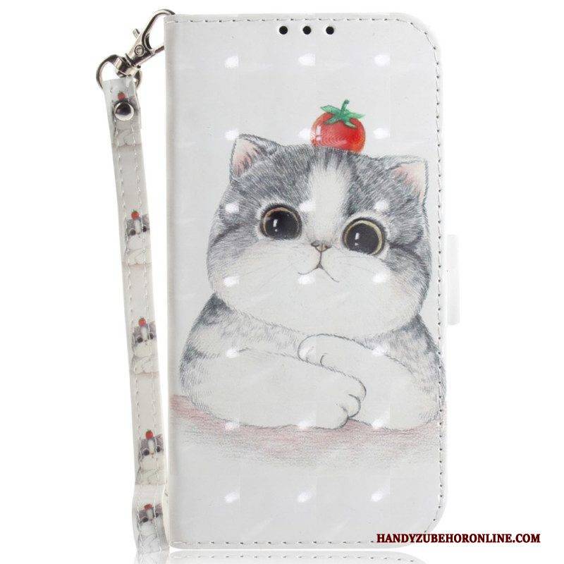 Flip Case Für Xiaomi Redmi Note 12 4G Mit Kordel Original Tanga-katze