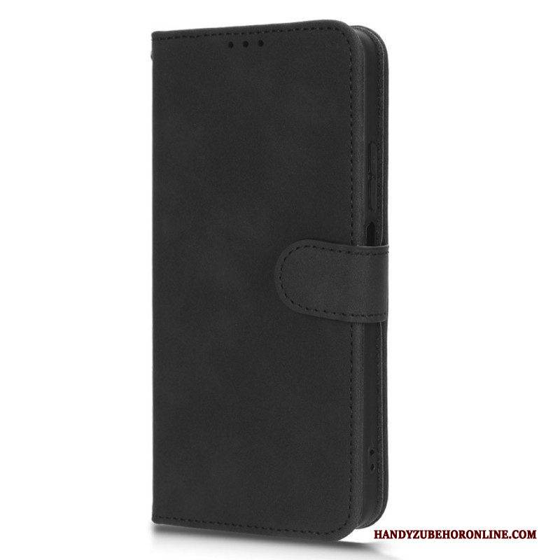 Flip Case Für Xiaomi Redmi Note 12 4G Schlichter Lederstil