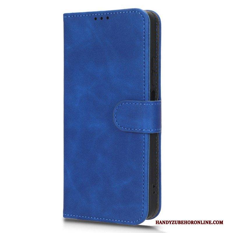 Flip Case Für Xiaomi Redmi Note 12 4G Schlichter Lederstil