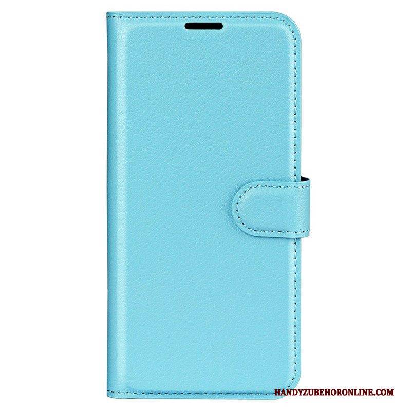 Flip Case Für Xiaomi Redmi Note 12 5G Klassischer Litschi-ledereffekt