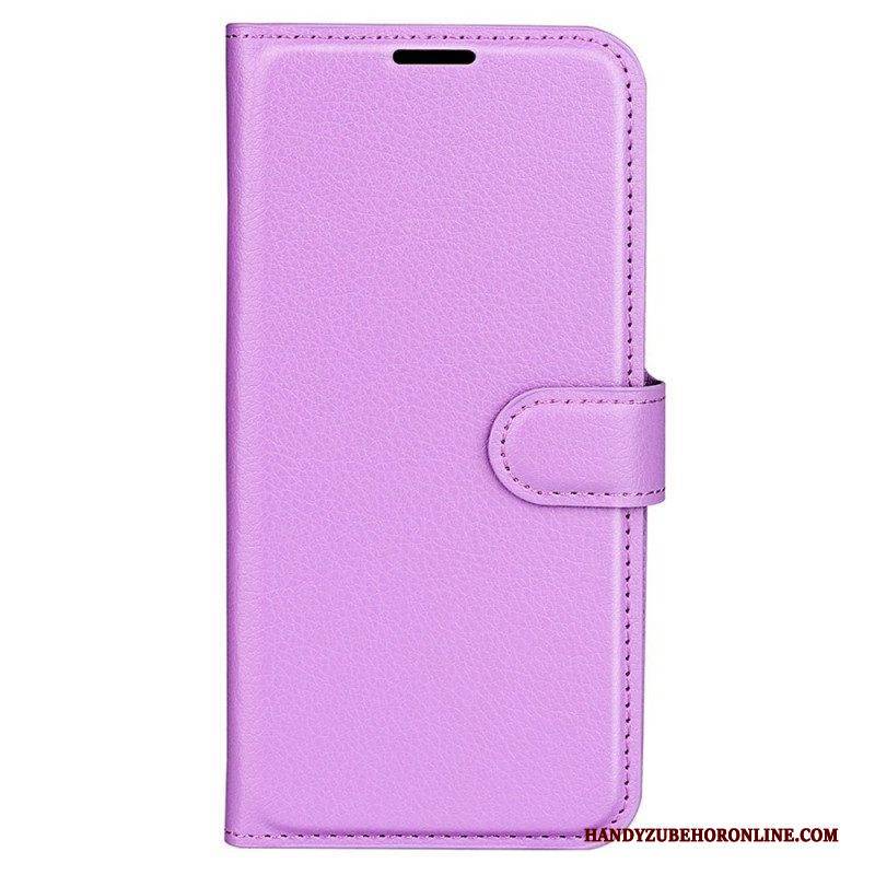 Flip Case Für Xiaomi Redmi Note 12 5G Klassischer Litschi-ledereffekt