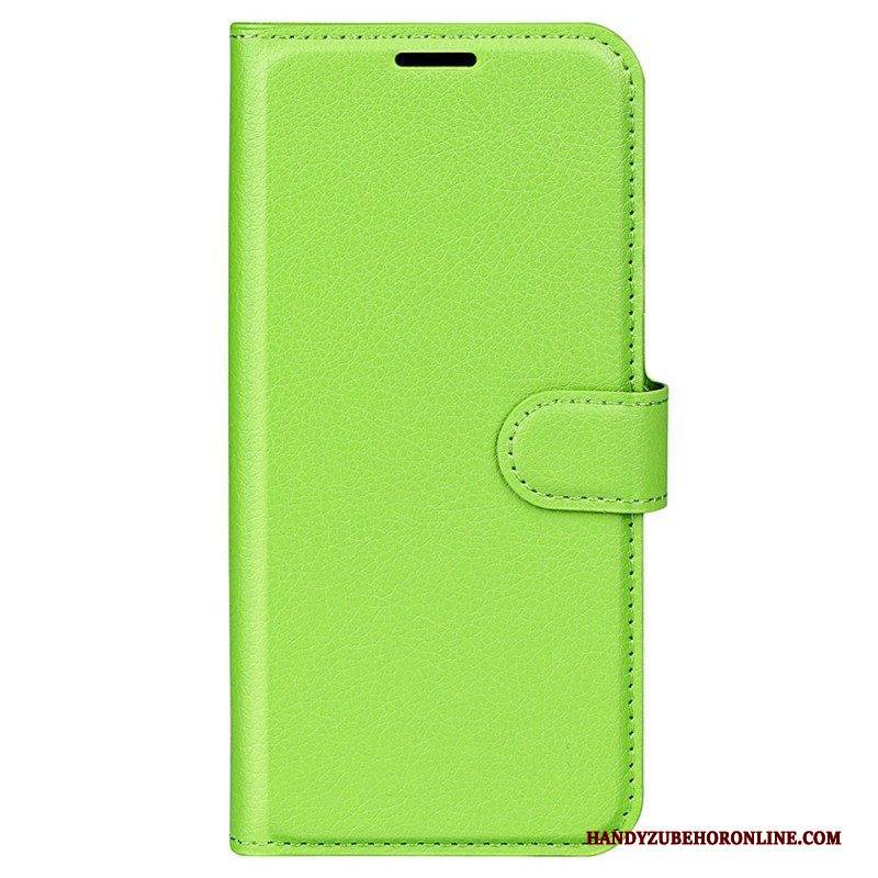 Flip Case Für Xiaomi Redmi Note 12 5G Klassischer Litschi-ledereffekt