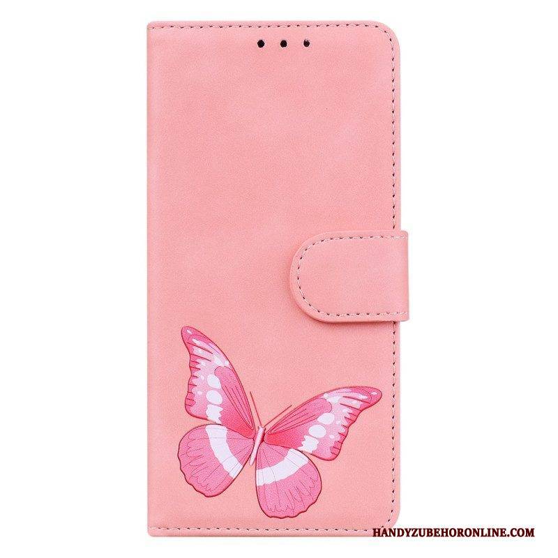 Flip Case Für Xiaomi Redmi Note 12 5G Schmetterlingsdesign