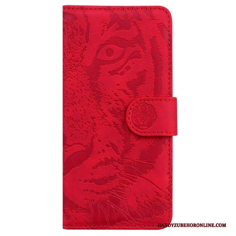 Flip Case Für Xiaomi Redmi Note 12 5G Tiger-fußabdruck