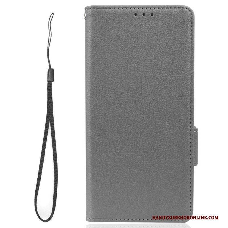 Flip Case Für Xiaomi Redmi Note 12 5G Ultrafeiner Litschi-stil