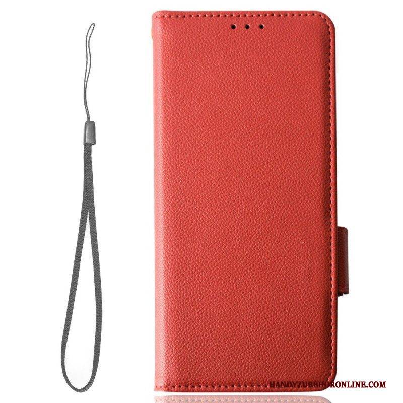 Flip Case Für Xiaomi Redmi Note 12 5G Ultrafeiner Litschi-stil