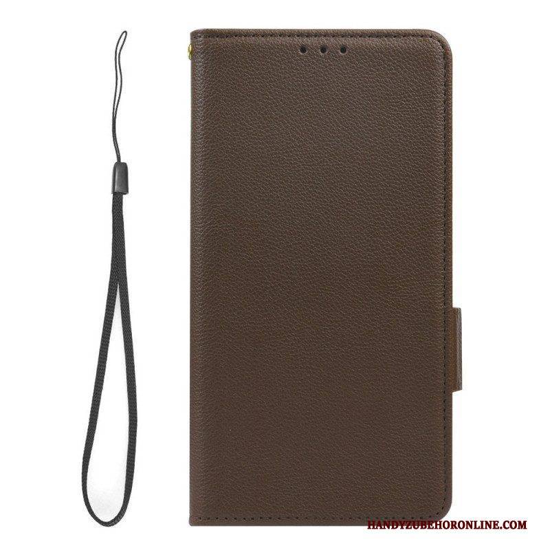 Flip Case Für Xiaomi Redmi Note 12 5G Ultrafeiner Litschi-stil