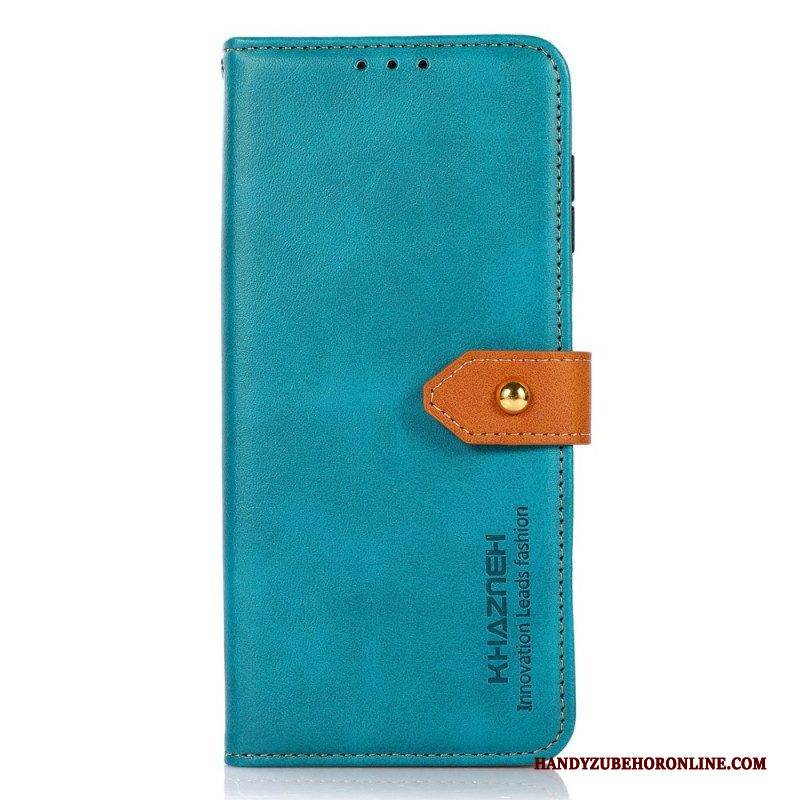 Flip Case Für Xiaomi Redmi Note 12 Pro Zweifarbiger Goldener Verschluss Khazneh