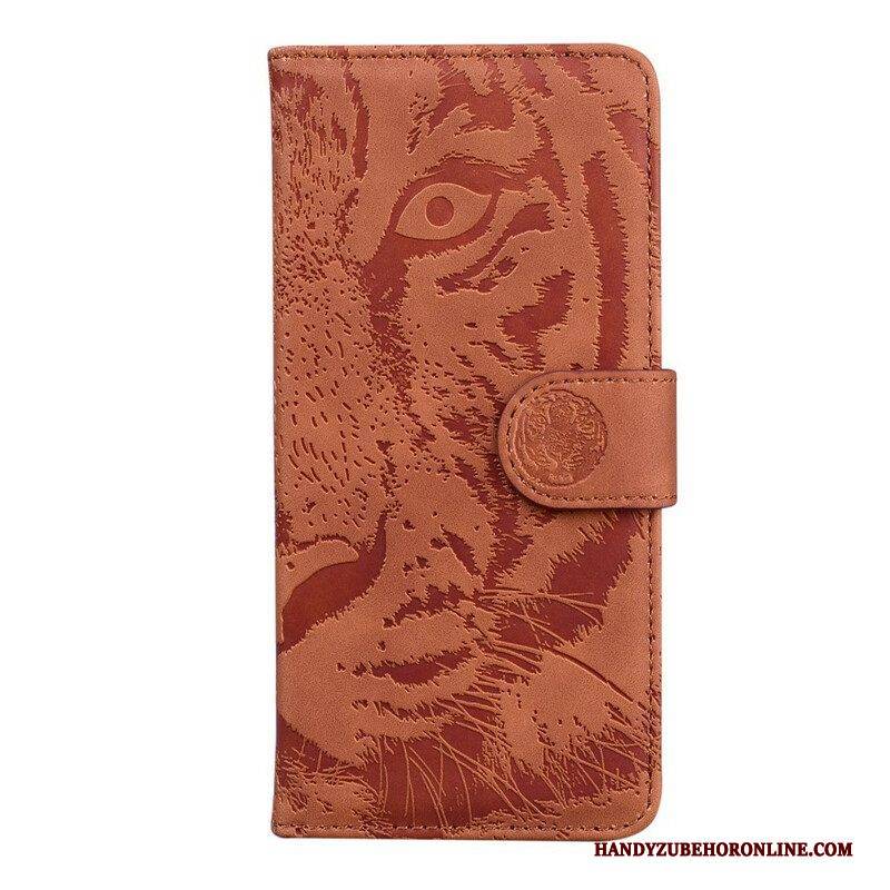 Flip Case Für iPhone 13 Mini Tiger-gesichtsdruck