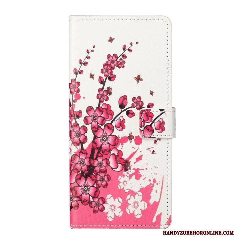 Flip Case Für iPhone 13 Pro Tropische Blumen