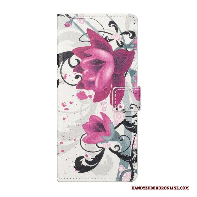 Flip Case Für iPhone 13 Pro Tropische Blumen