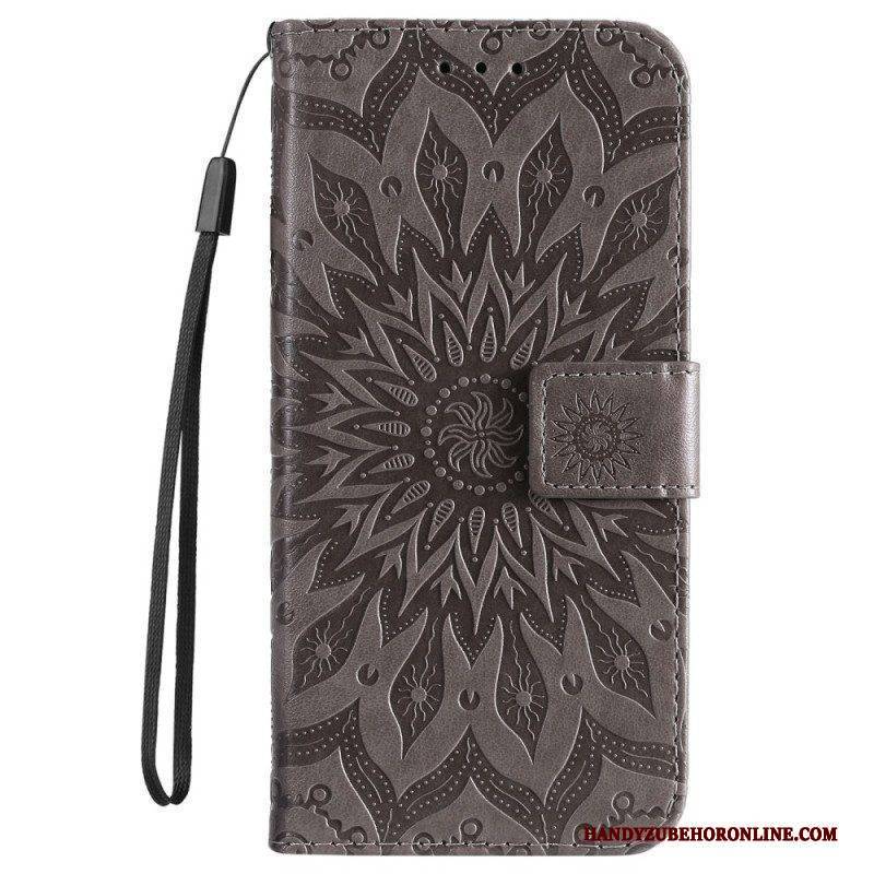 Flip Case Für iPhone 14 Pro Max Mandala-sonne Mit Schlüsselband