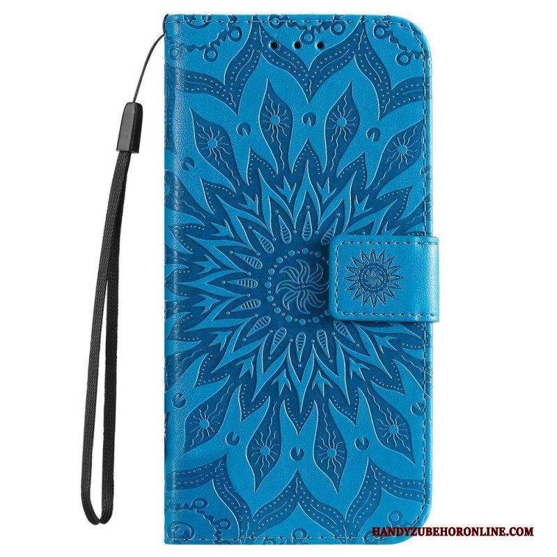 Flip Case Für iPhone 14 Pro Max Mandala-sonne Mit Schlüsselband