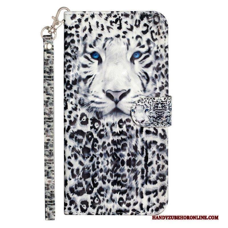 Flip Case Für iPhone 15 Pro Mit Kordel 3d-leopard Mit Riemen